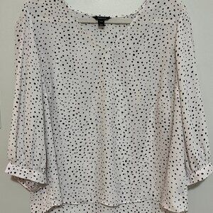 RW&Co White Blouse with Pollka Dots
